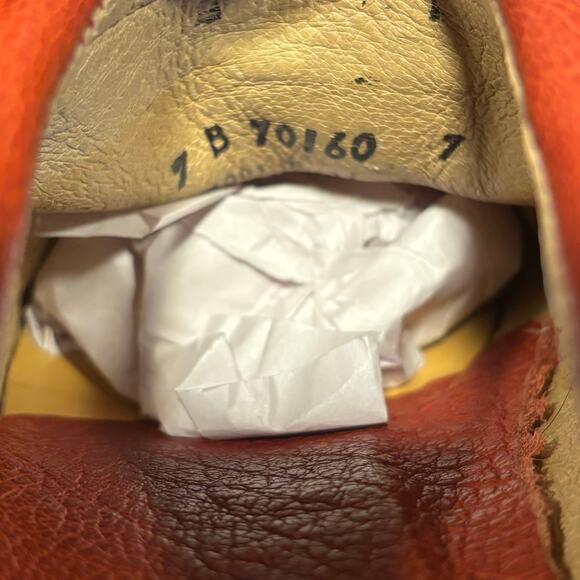 FRYE Carson Western Bootie Mules Red Leather Harness Shoes 70160 Women's 7 B - Picture 7 of 12